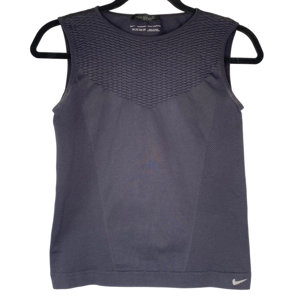 Nike Sphere Black Seamless Compression Training Sleeveless Top Size Small